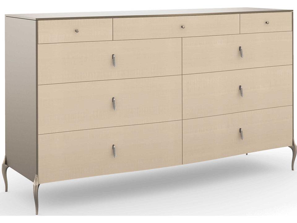 Dress to Impress 9-Drawer Double Dresser in Soft Silver and Vanilla Cream