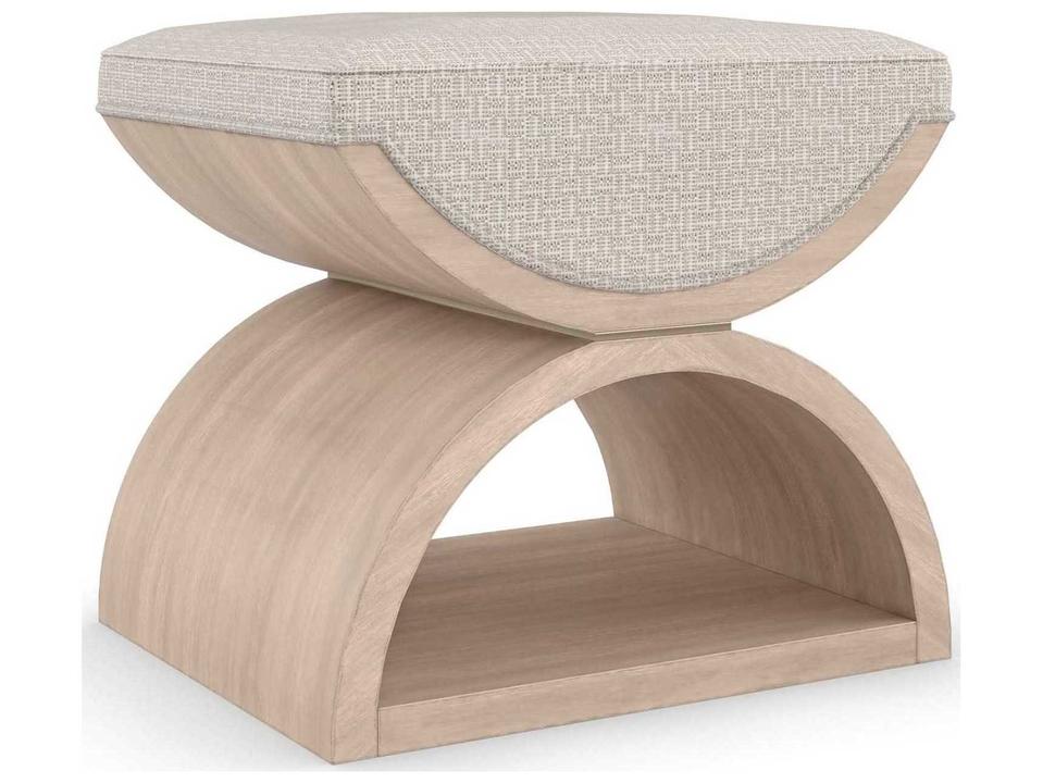 Open Enrollment Upholstered Ottoman Bench in Woodland Gray and Majestic Gold