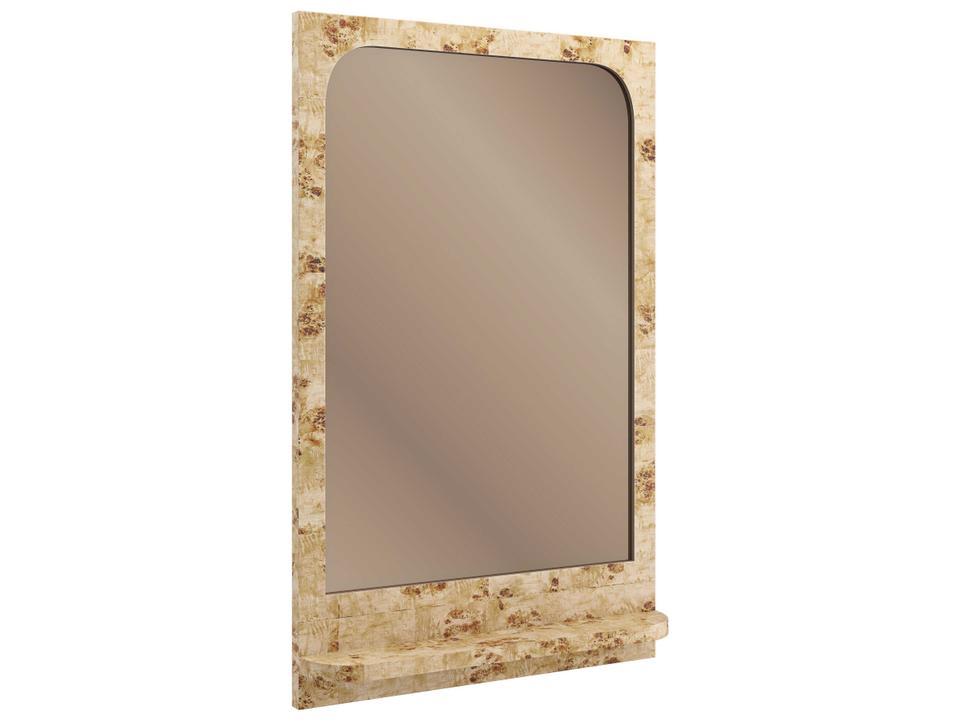 Classic Burlesque Wall Mirror with Mappa Burl and Bronze Finish