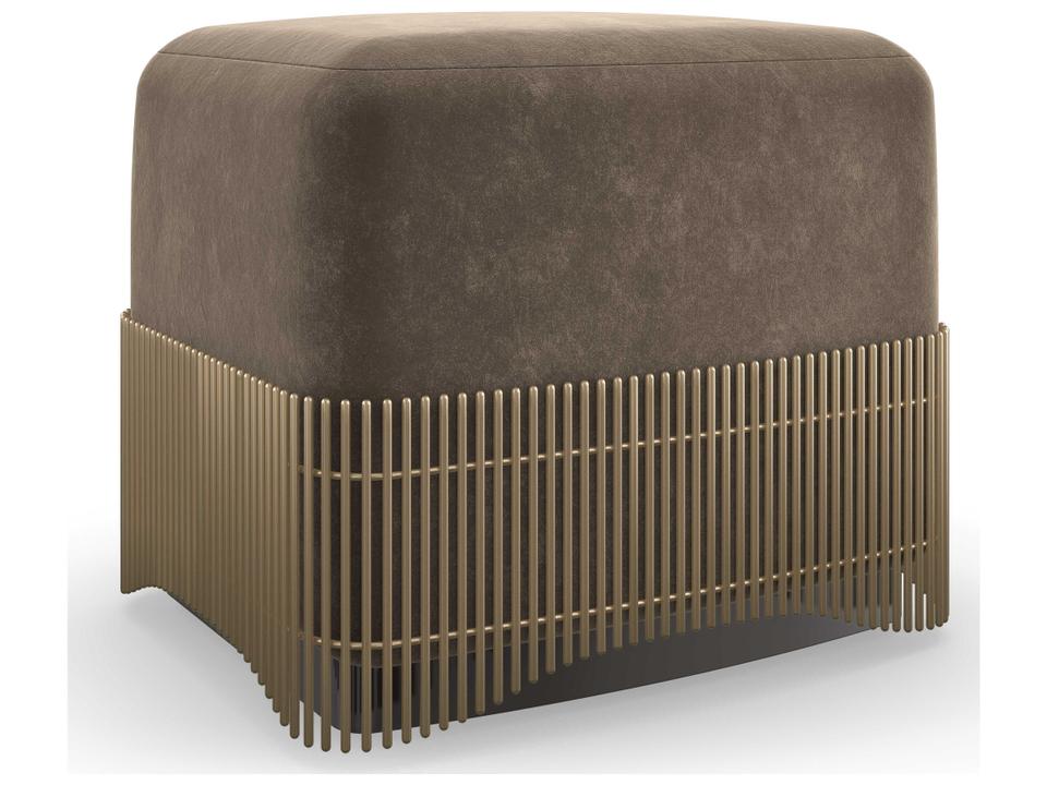 Petit Four Ottoman Upholstered in Moss Green Mohair