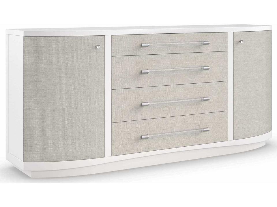Classic Clear to Me 4-Drawers White Ash Wood Dresser