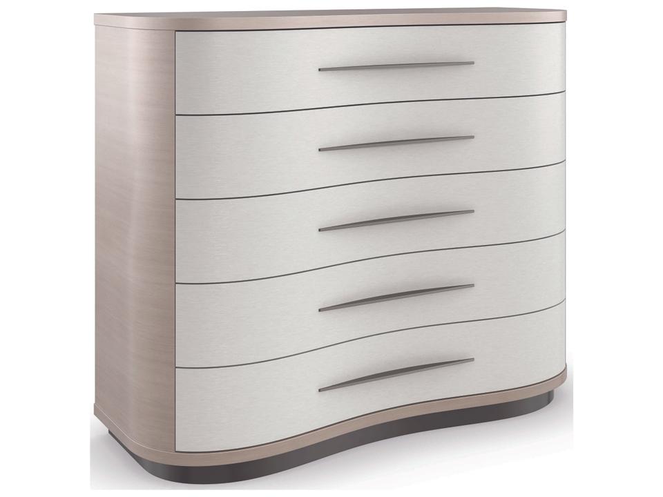 Meandrous 5-Drawer Dresser in Moonstone and Seal Skin