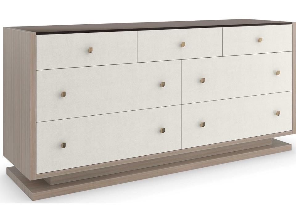 Classic Calypso 7-Drawer Dresser in Ivory Craze and Dry Martini