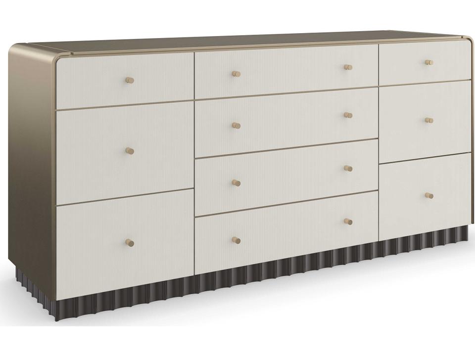 Circadian 10-Drawer Dresser in Ivory and Dark Chocolate