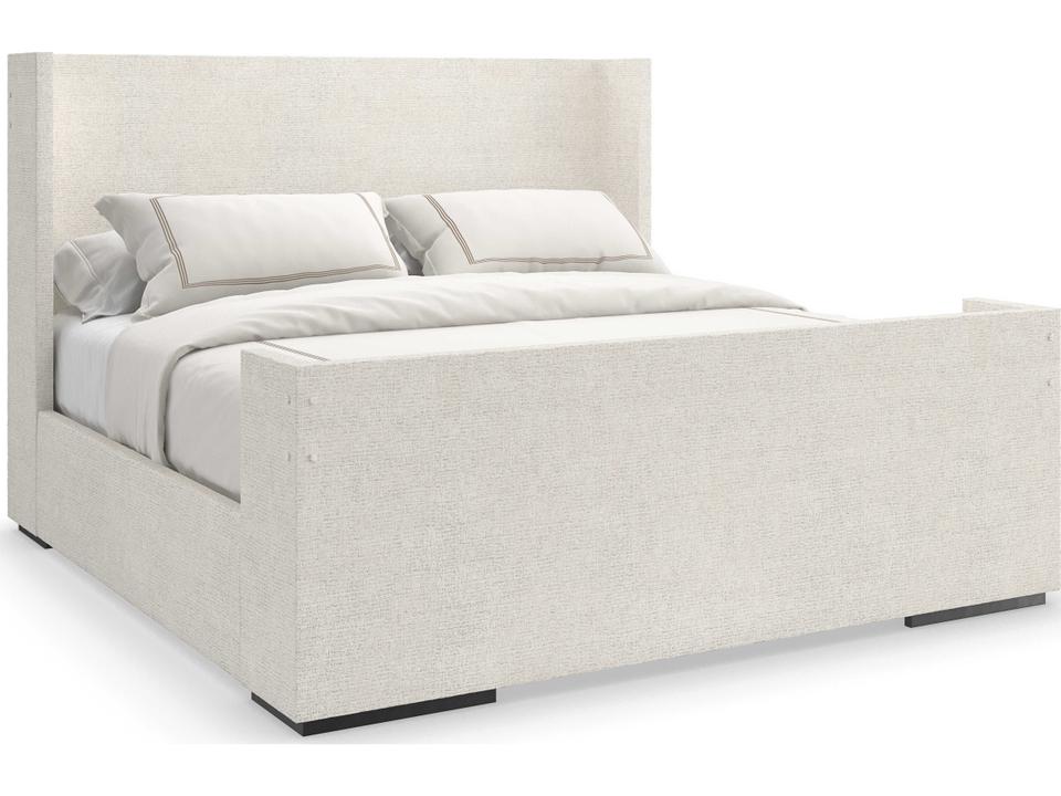 Classic King Shelter Upholstered Bed in Almost Black