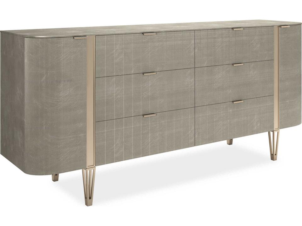 Love At First Sight 78-Inch Dresser in Oracle with Whisper of Gold