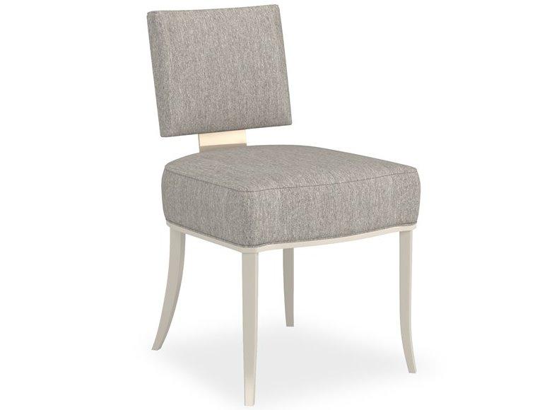 Reserved Seating Upholstered Dining Side Chair with Whisper of Gold Accent
