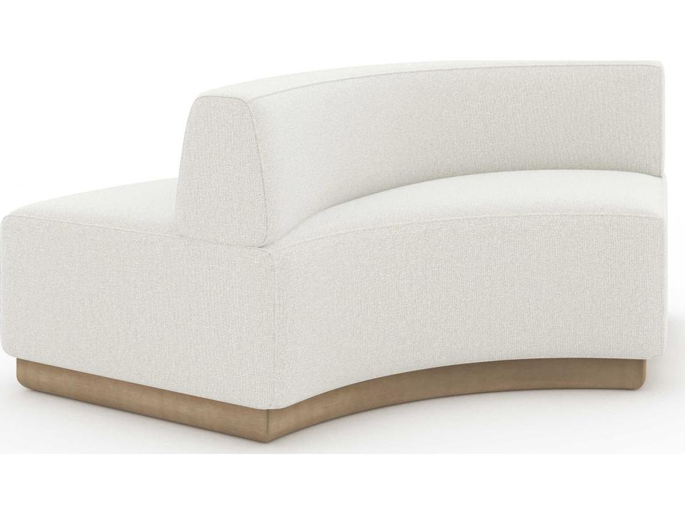 Crescent Armless Loveseat in Cream with Brushed Gold Base