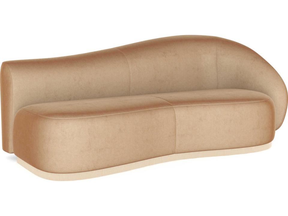 Kalahari Right Arm Facing Camel Lux Velvet Sofa