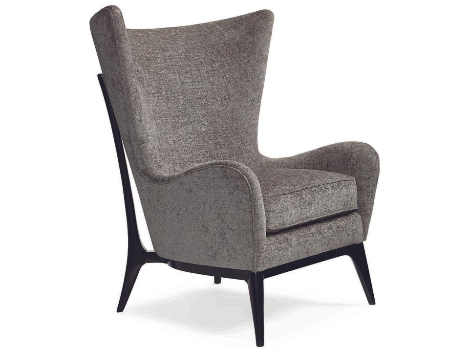 Whats New Pussycat? Scandinavian Fabric Accent Wing Chair in Almost Black