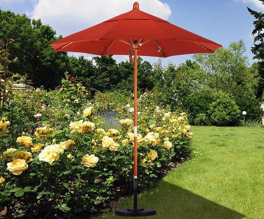 Grove Series 7.5 Foot Octagon Hardwood Market Umbrella with Push Lift