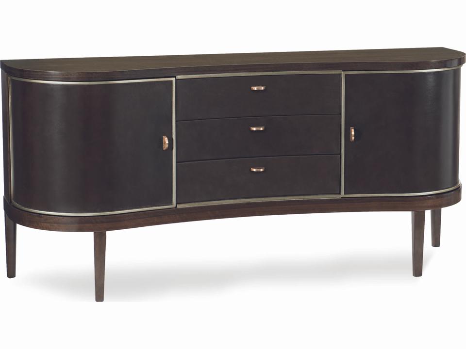 Moderne Sideboard in Aged Bourbon and Smoked Bronze with Leather Accents