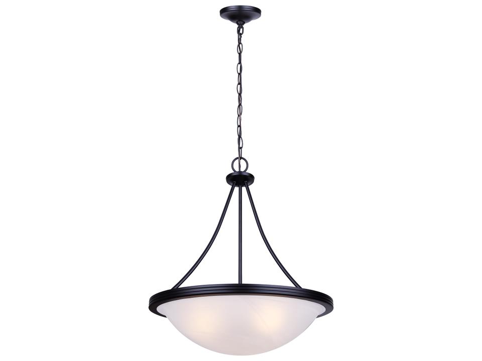 Devon 3-Light Chandelier with Alabaster Glass in Matte Black