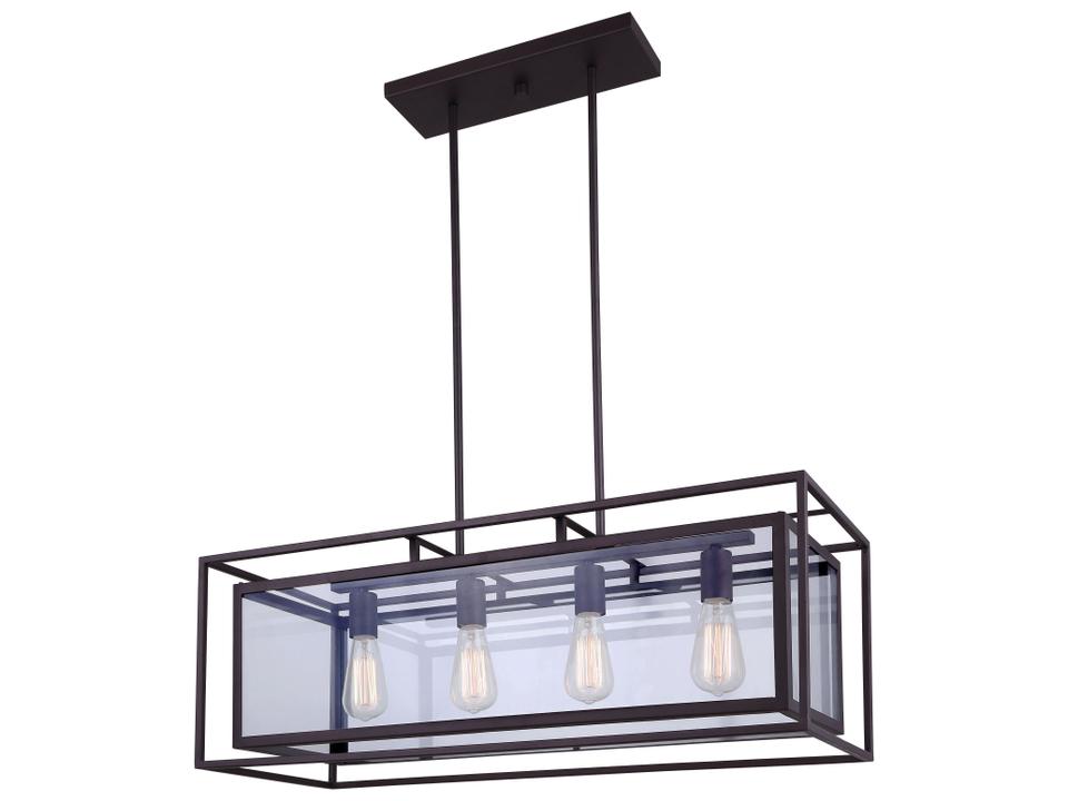4-Light Isola Chandelier in Oil Rubbed Bronze with Clear Glass