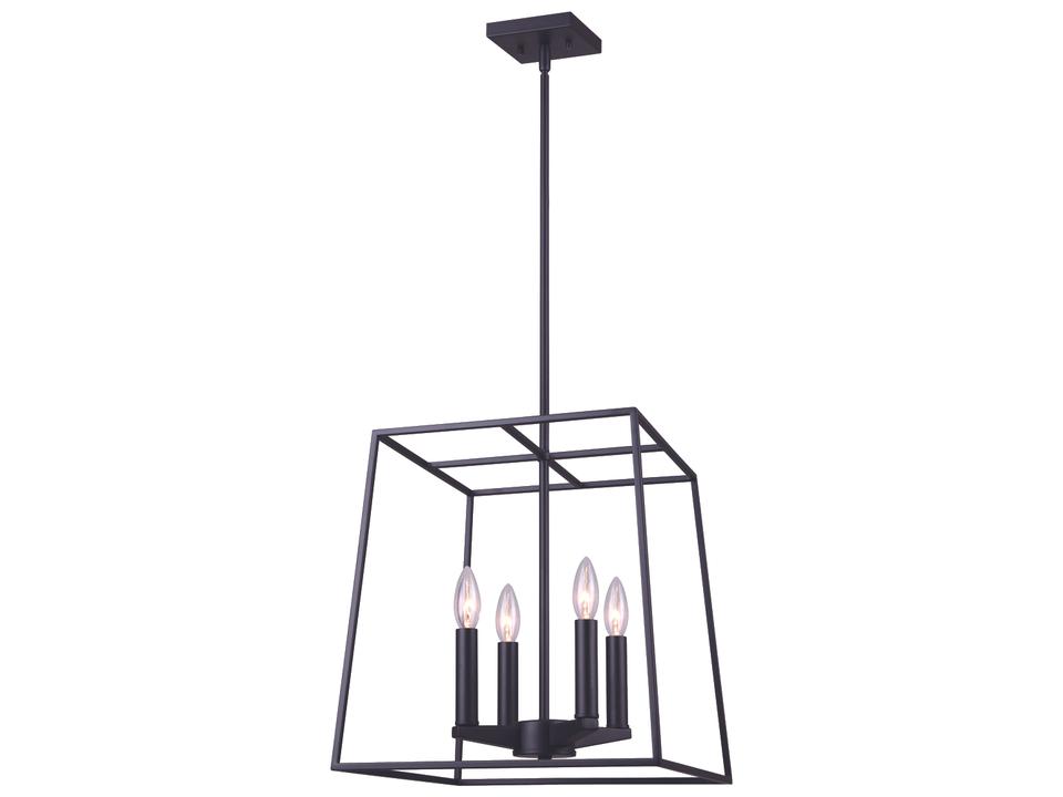 4-Light Wexford Chandelier in Matte Black Finish