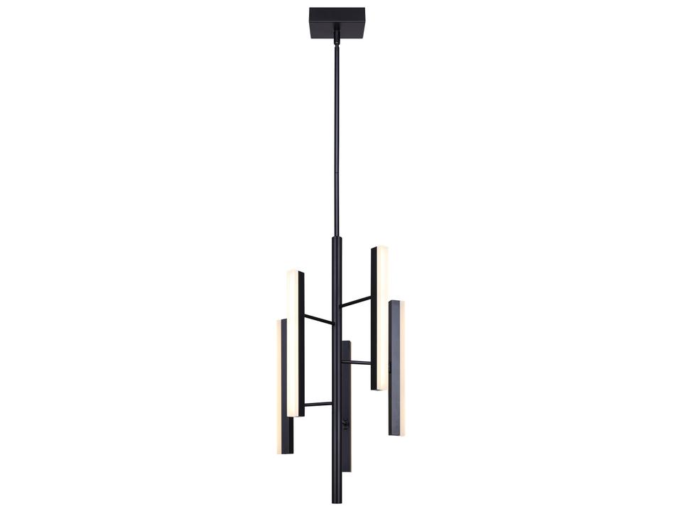 5-Light Yavin LED Chandelier in Matte Black with Acrylic Accents