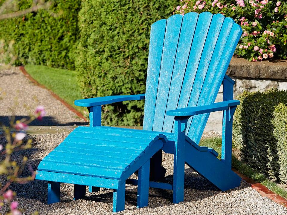 Recycled Plastic Adirondack and Ottoman Set