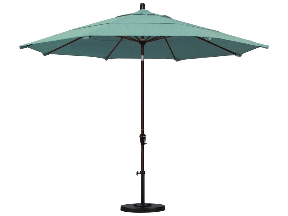 Sunset Series 11 Foot Octagon Market Umbrella with Crank Lift and Auto Tilt