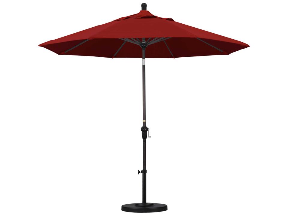 California Patio Umbrella Custom Sunset Series 9 Foot Octagon Market Aluminum Patio Umbrella with Crank Lift System