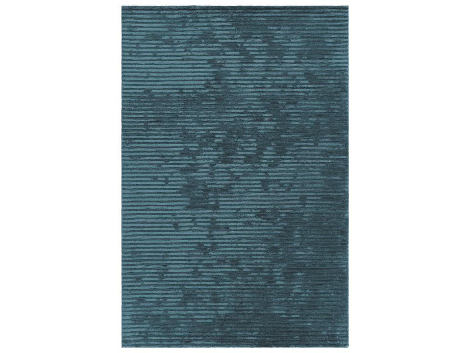 Angelo Hand-Tufted Wool and Viscose Striped Area Rug in Blue