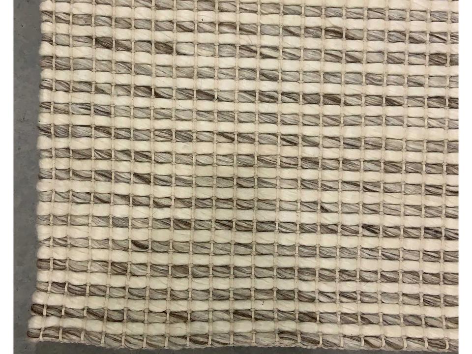 Edwina Striped Area Rug Hand-Woven Wool Viscose Cotton Blend