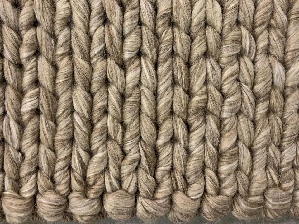 Giovanna Hand-Woven Braided Wool Blend Area Rug Multi-Color