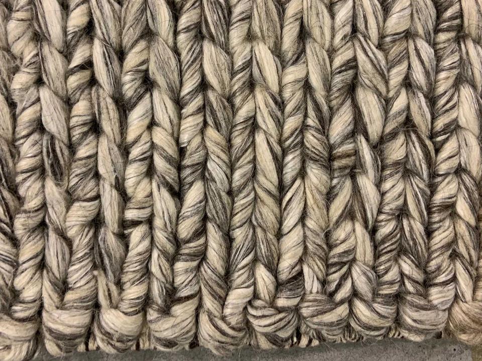 Giovanna Braided Wool Viscose Cotton Area Rug 5x7 in Multi