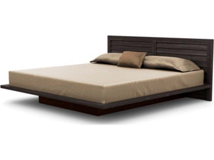 Moduluxe Queen Platform Bed with Clapboard Headboard and Solid Walnut Frame