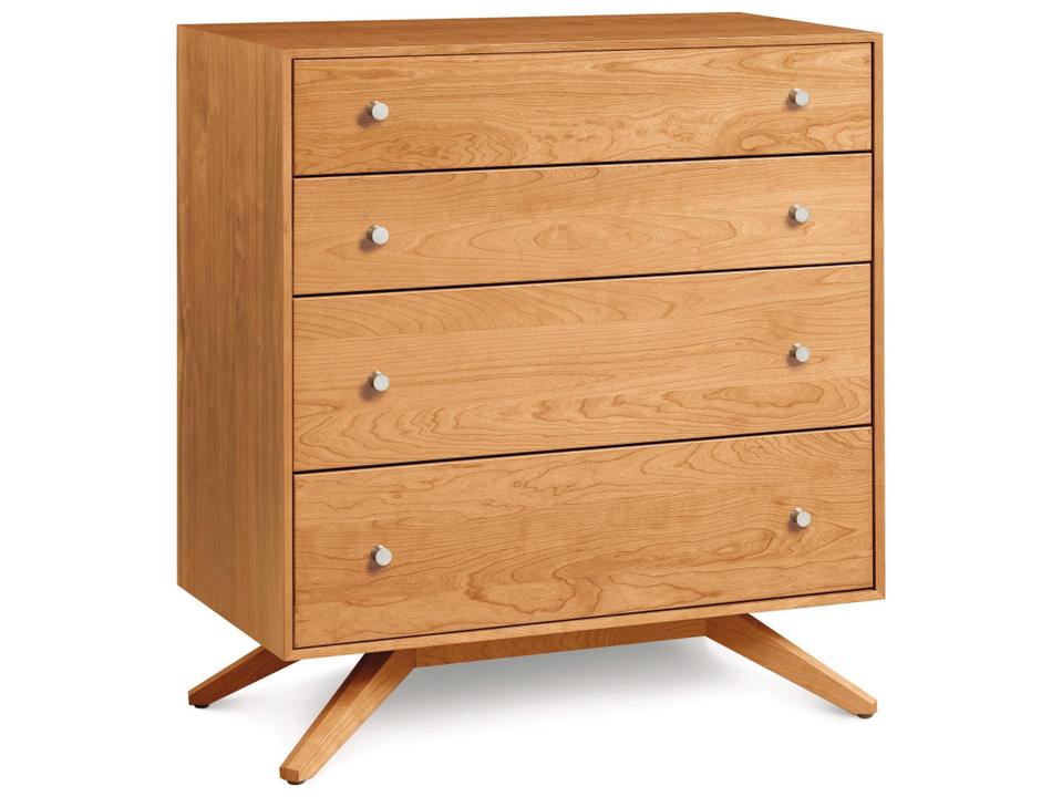 Astrid 4-Drawer Solid Wood Dresser with Interlocking Drawers