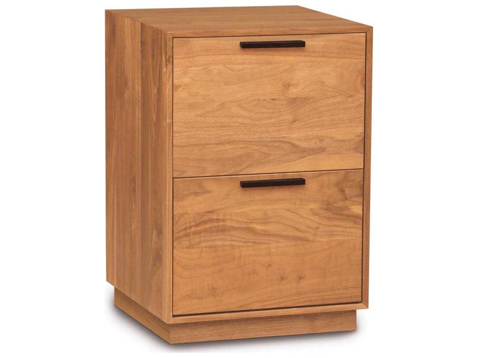 Linear Office Narrow Rolling File Cabinet in Solid Hardwood