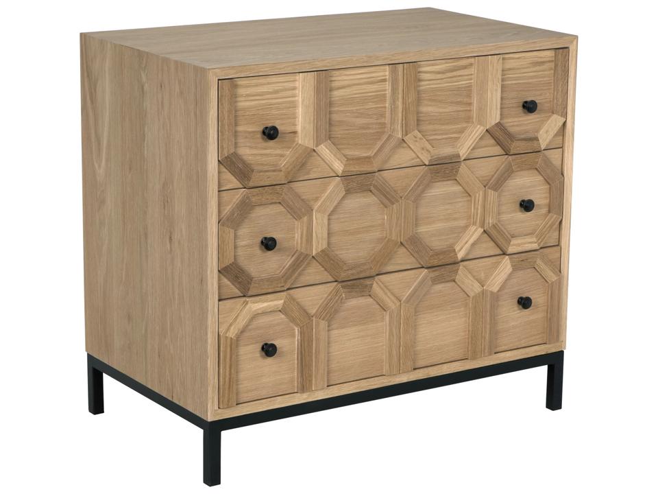 Hadley Natural Oak Wood Dresser with Steel Base