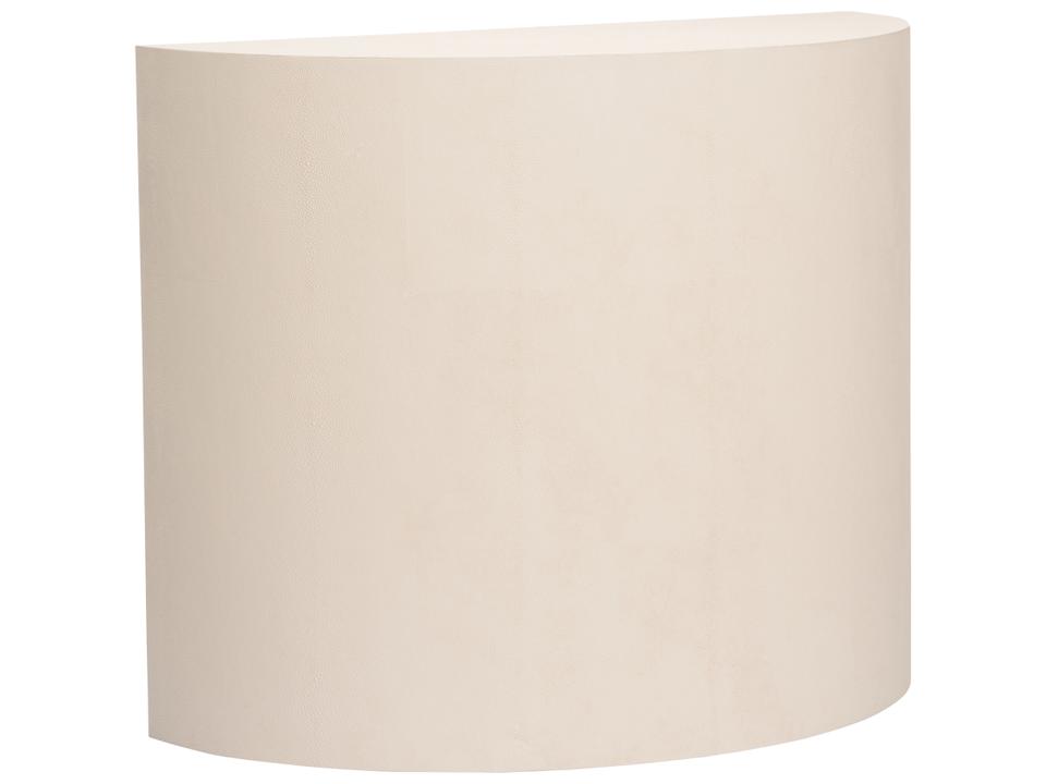 Daily Demilune Console Table Faux Shagreen in Cream