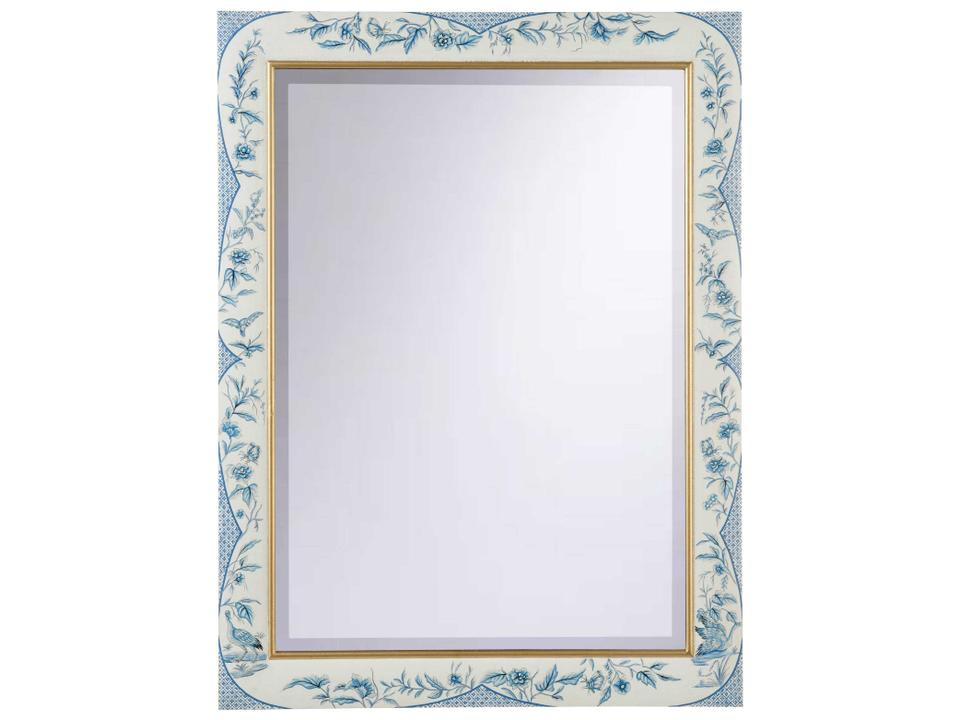 Bagatelle Hand-Painted Blue and White Wall Mirror