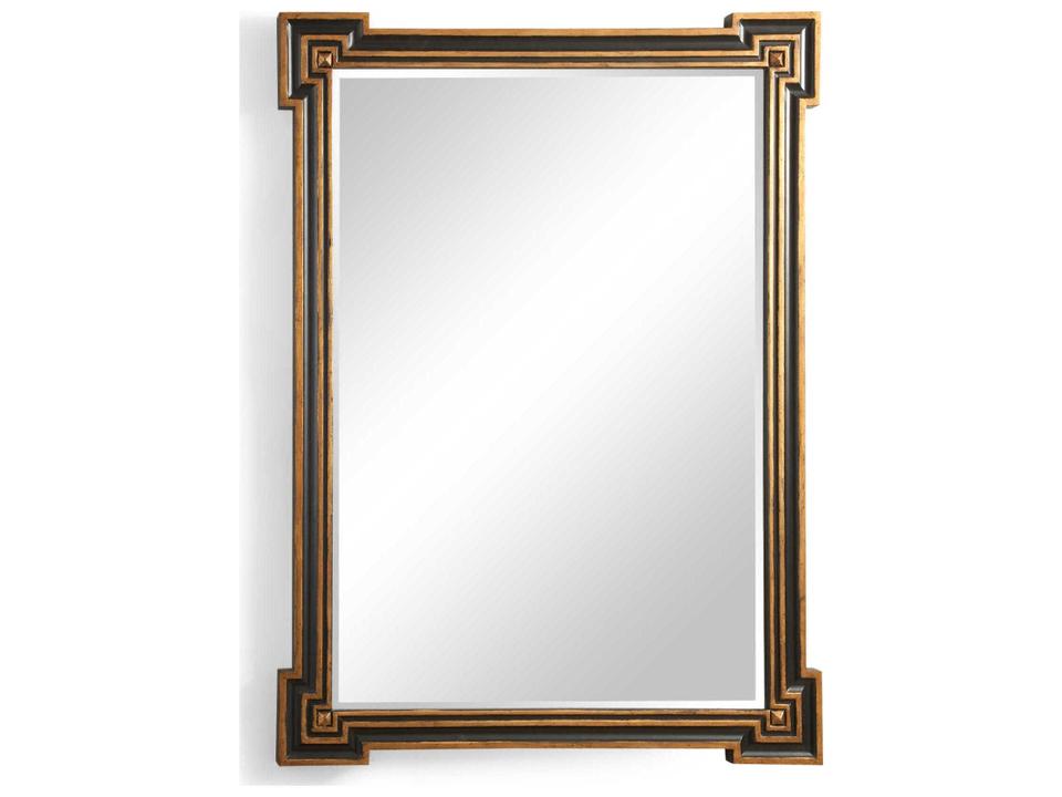Richards Rectangle Wood Mirror with Black and Gold Frame