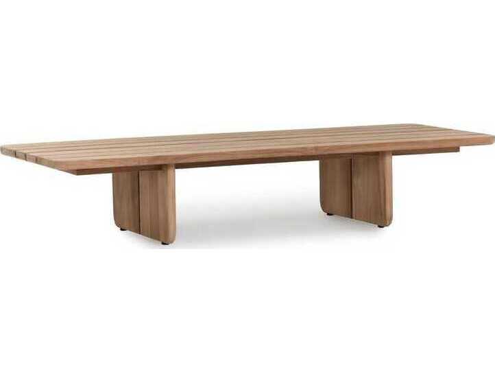 Hudson 63 Inch Teak Rectangular Coffee Table in Natural