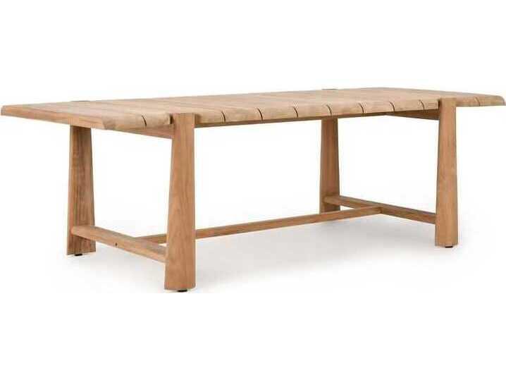 Aston 94 Inch Teak Rectangular Dining Table in Natural