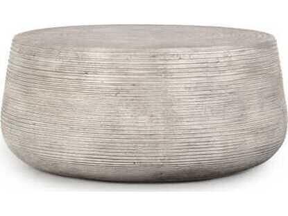 Classic Home Nellie 37-Inch Round Outdoor Coffee Table in Light Gray Concrete