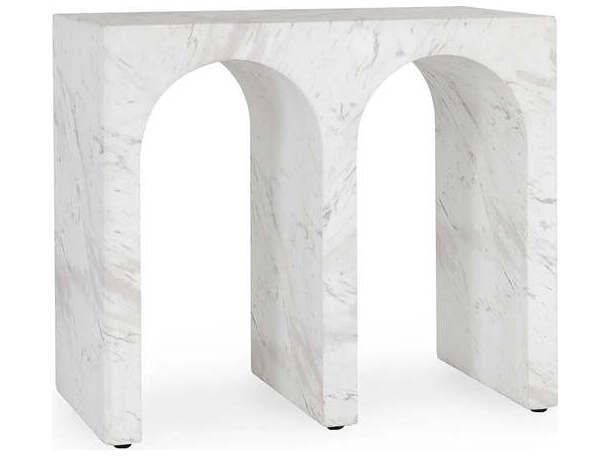 Marmo Rectangle End Table in Ivory Gray Concrete