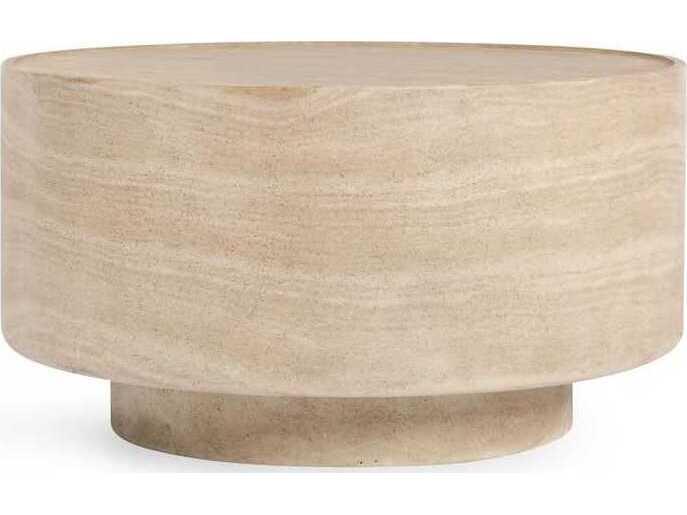 Mckenna 31.5-Inch Round Concrete Coffee Table in Beige