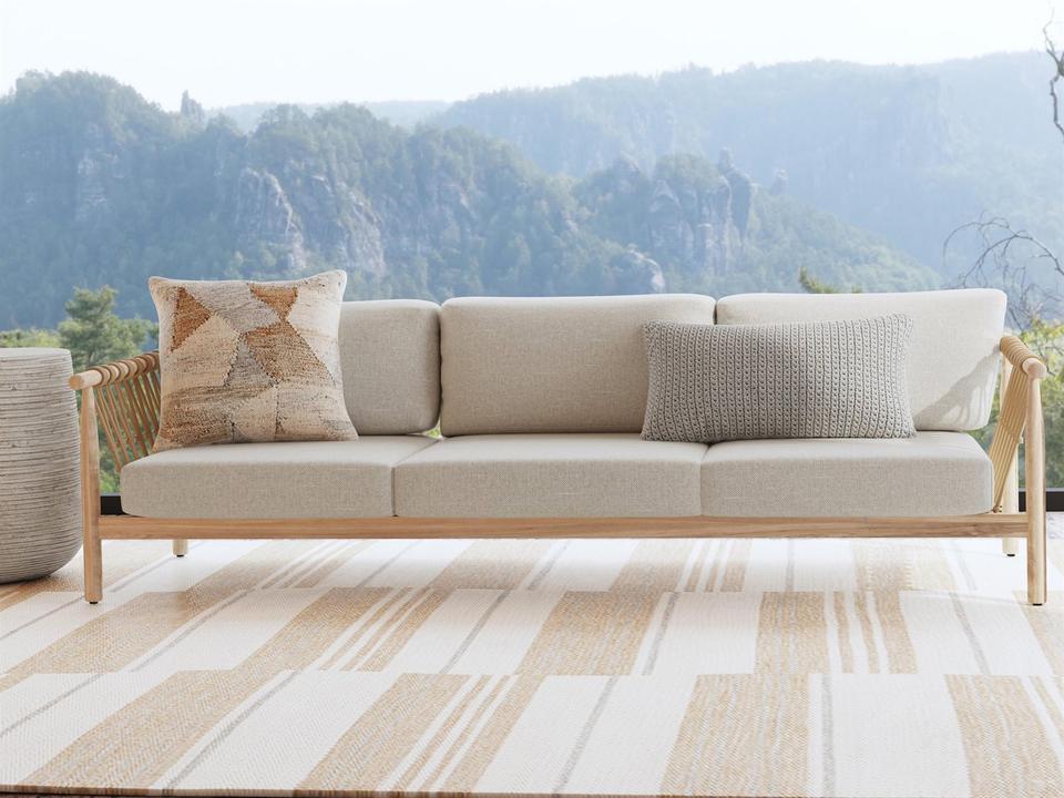 Leo Wood Conversation Patio Lounge Set