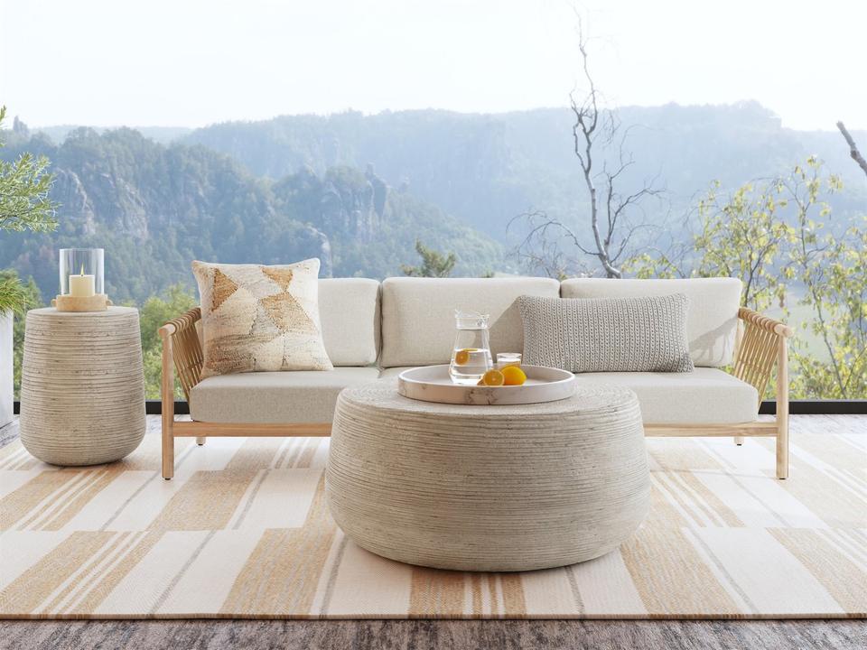 Leo Wood Conversation Patio Lounge Set