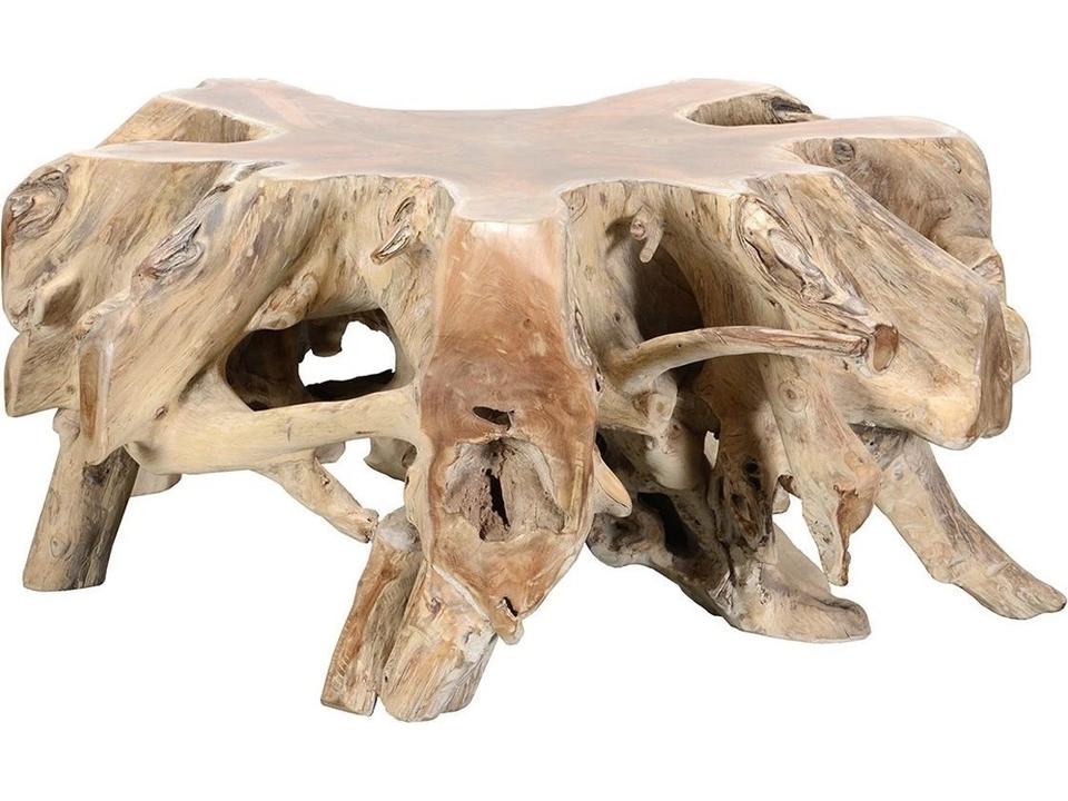 Cypress Root Square Coffee Table in Natural White Wash Teak Wood