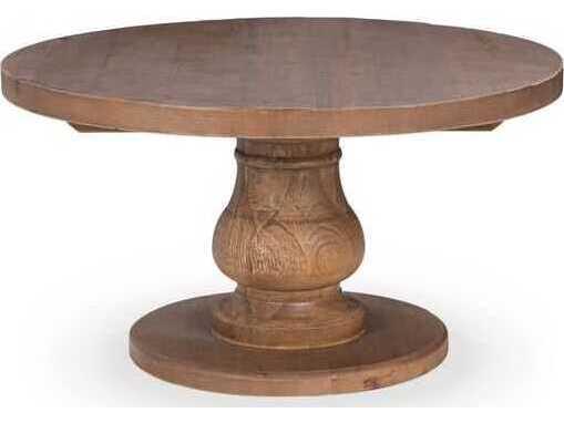 Biltmore Round Wood Coffee Table in Rustic Brown