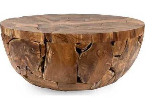 Garford Round Coffee Table in Natural Teak Wood