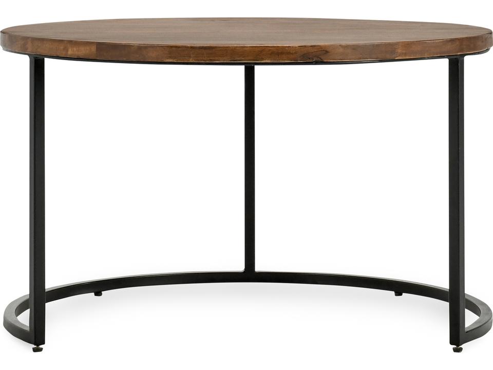 Emma Set of 2 Nesting Tables in Natural Brown Mango Wood and Iron
