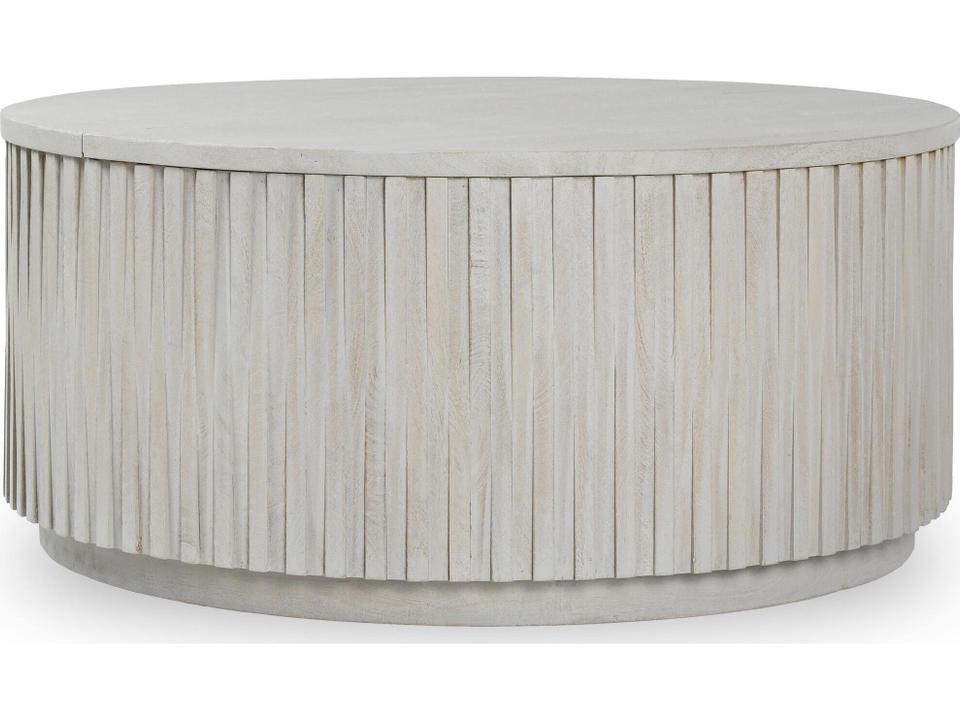Mrytle Round Storage Coffee Table in Light Mango Wood