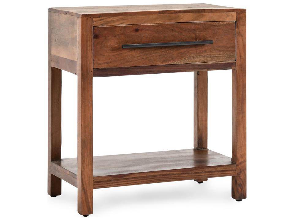Wren Rectangular Wood End Table in Natural Brown