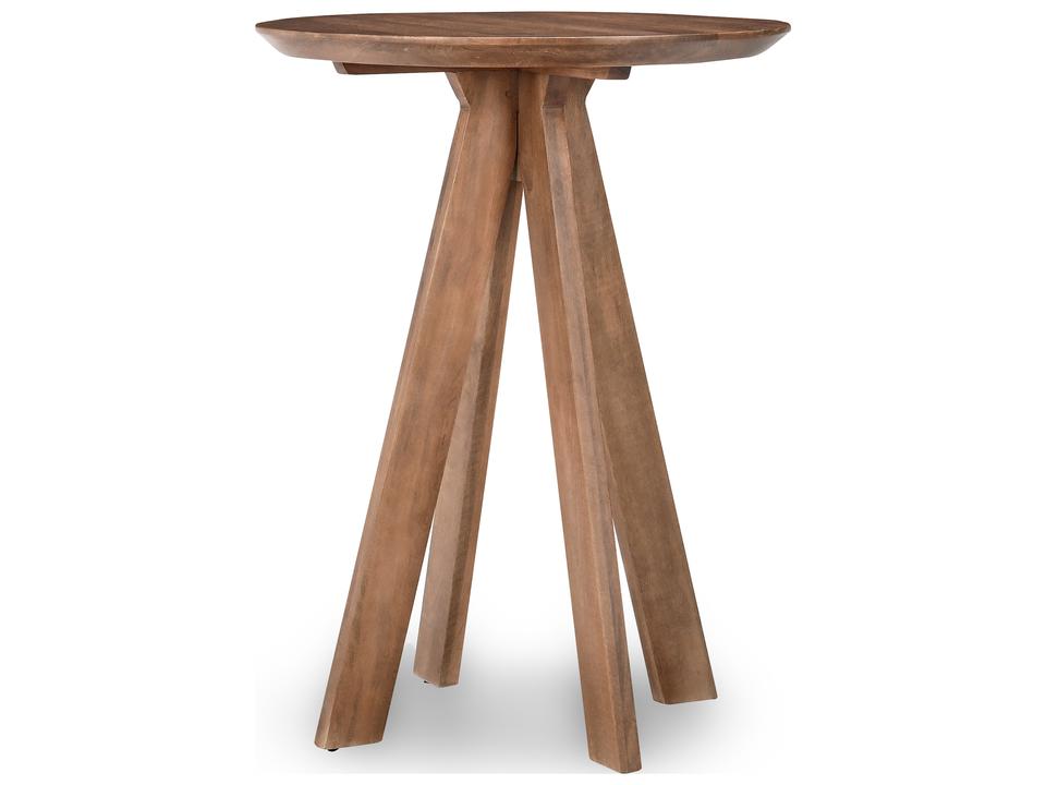 Rodrigo Round Bar Table Solid Mango Wood Umber Finish