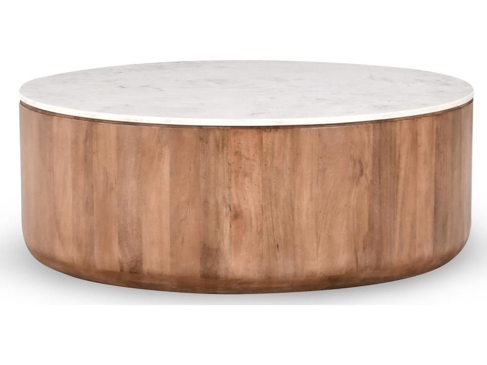 Josie Round Umber Marble Coffee Table