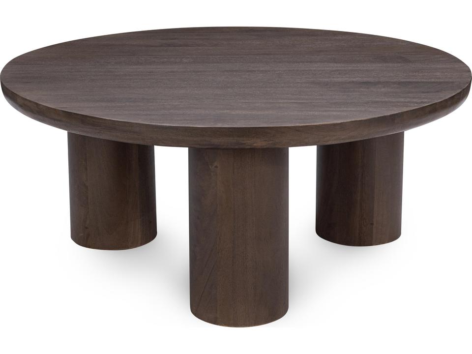 Beau Round Coffee Table Mango Wood Dark Brown